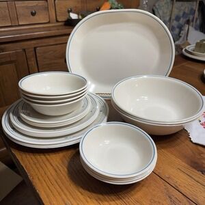 Vintage Corelle Pyrex Country Violets Blue Floral Flowers 24 Piece Set